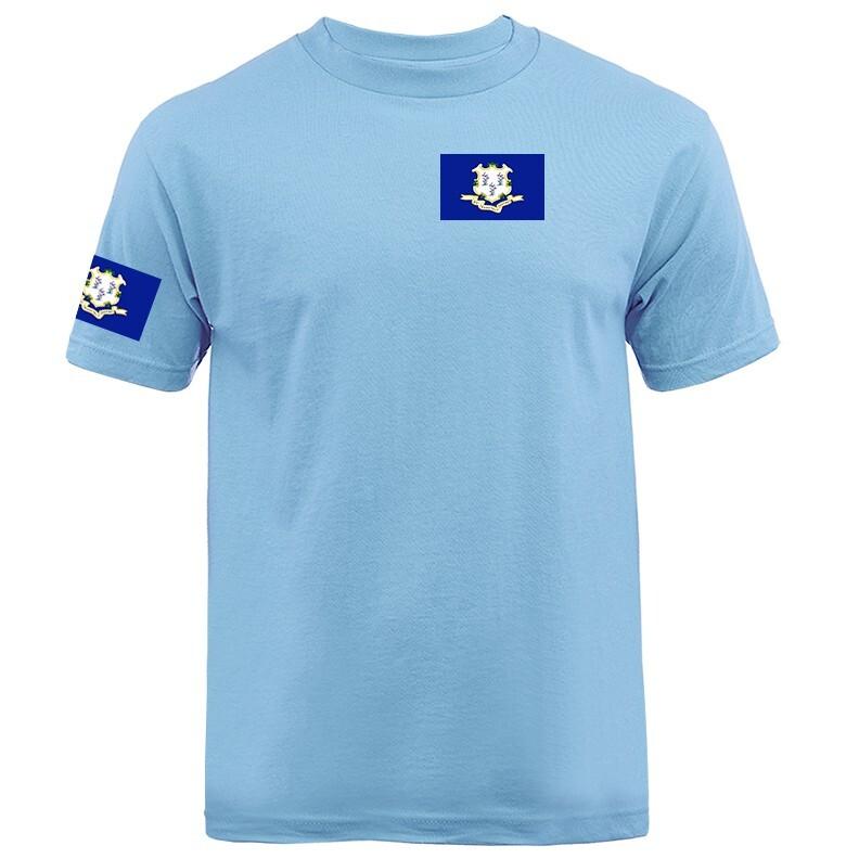 State of Connecticut Flag Crest IL Graphic T-shirt Unisex T-Shirt L