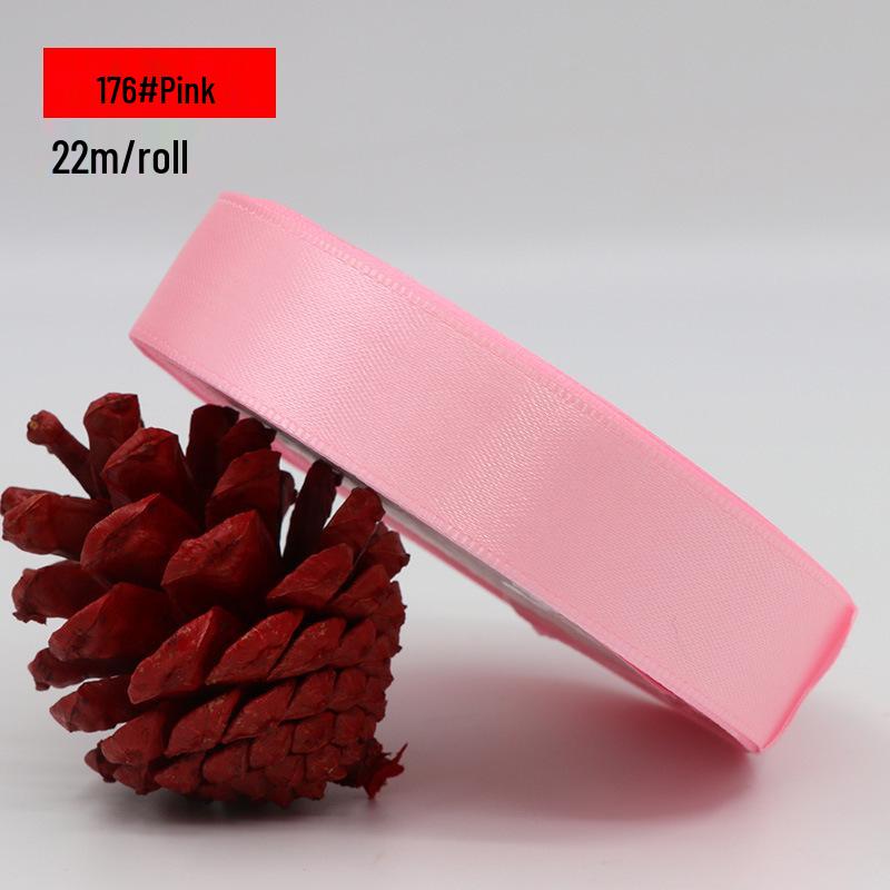 2.5cm Polyester Woven Ribbon for Flower Gift Packaging, Wedding Cakes, and Decorations in Silk Colors