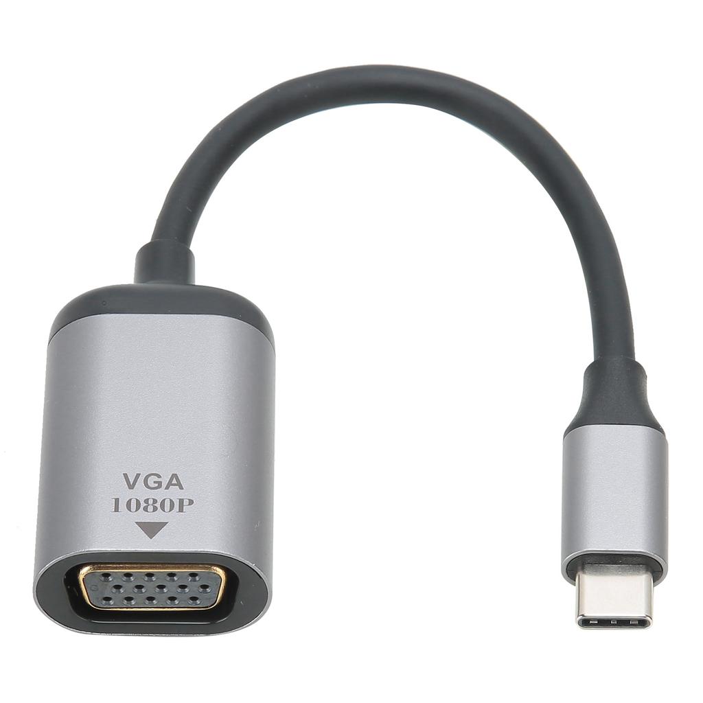 TypeC Male to VGA Adapter Short Cable Connector Aluminum Alloy PVC for Windows Android OS X