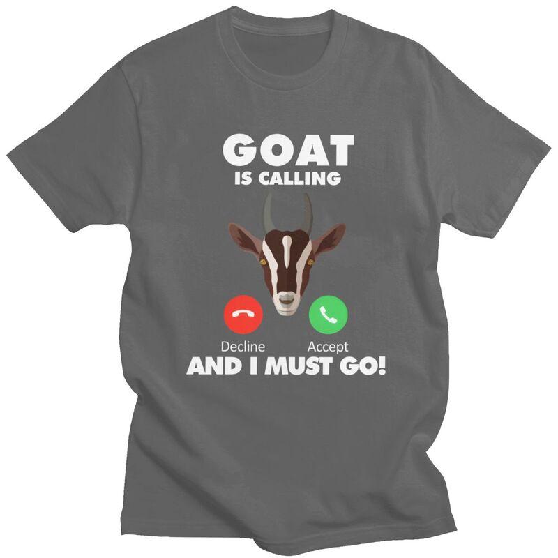 Male My Goat Is Calling T Shirts Streetwear Short Sleeves 100 Cotton Animals Lover Colthing Leisure Design Graphic Tee Tops