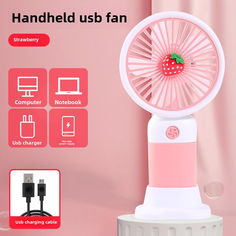 Portable USB Rechargeable Floral Fan for Kids - Handheld/Desk Use
