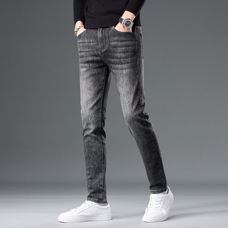 JYL Spring and Autumn New Retro Jeans Men's Narrow Elastic Pants