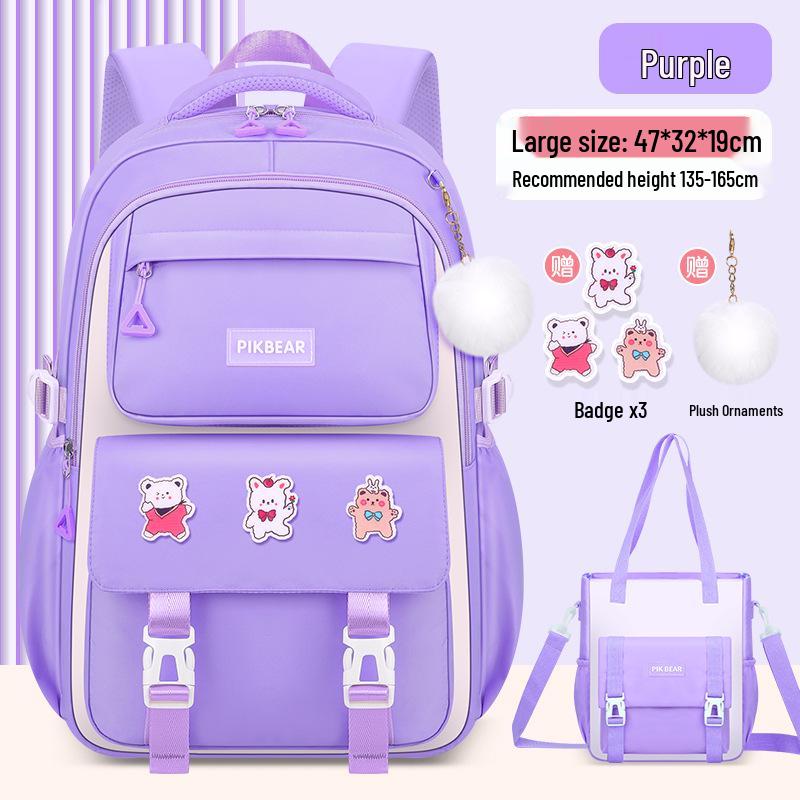 Rucksack mit großem Fassungsvermögen und wasserabweisend für Grundschulmädchen - Leichtes, lastreduzierendes 3-teiliges Set