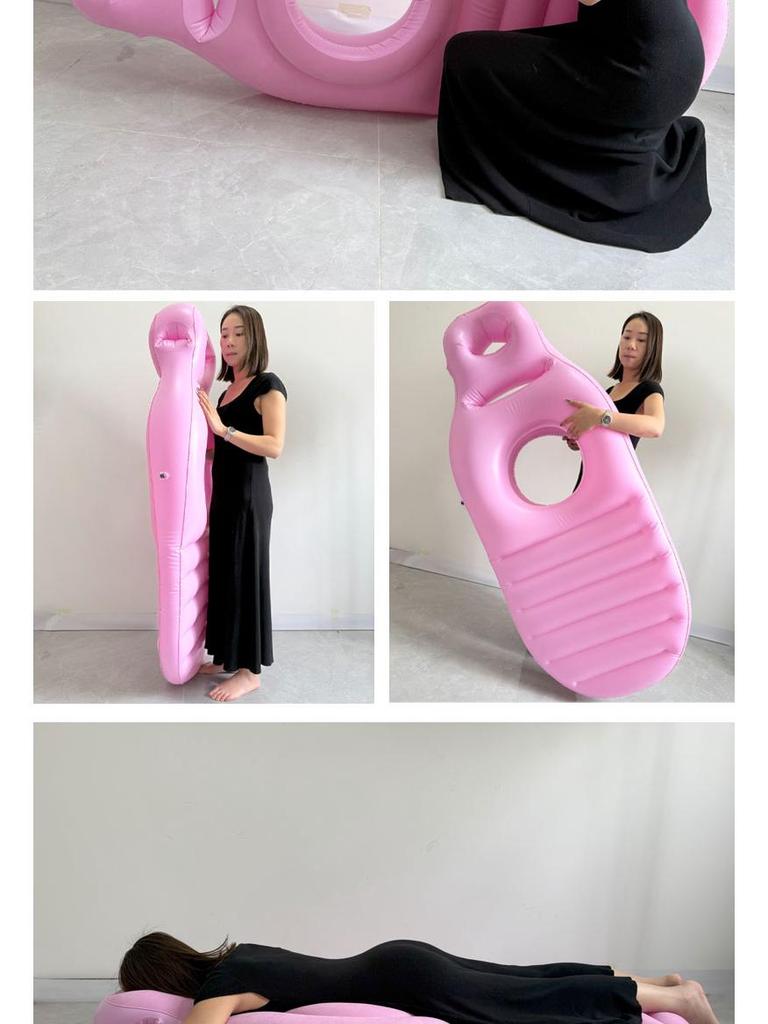 Eco-friendly PVC Inflatable Pregnant Woman Cushion - Comfortable Flocking Recessed Sleeping Pillow Pad