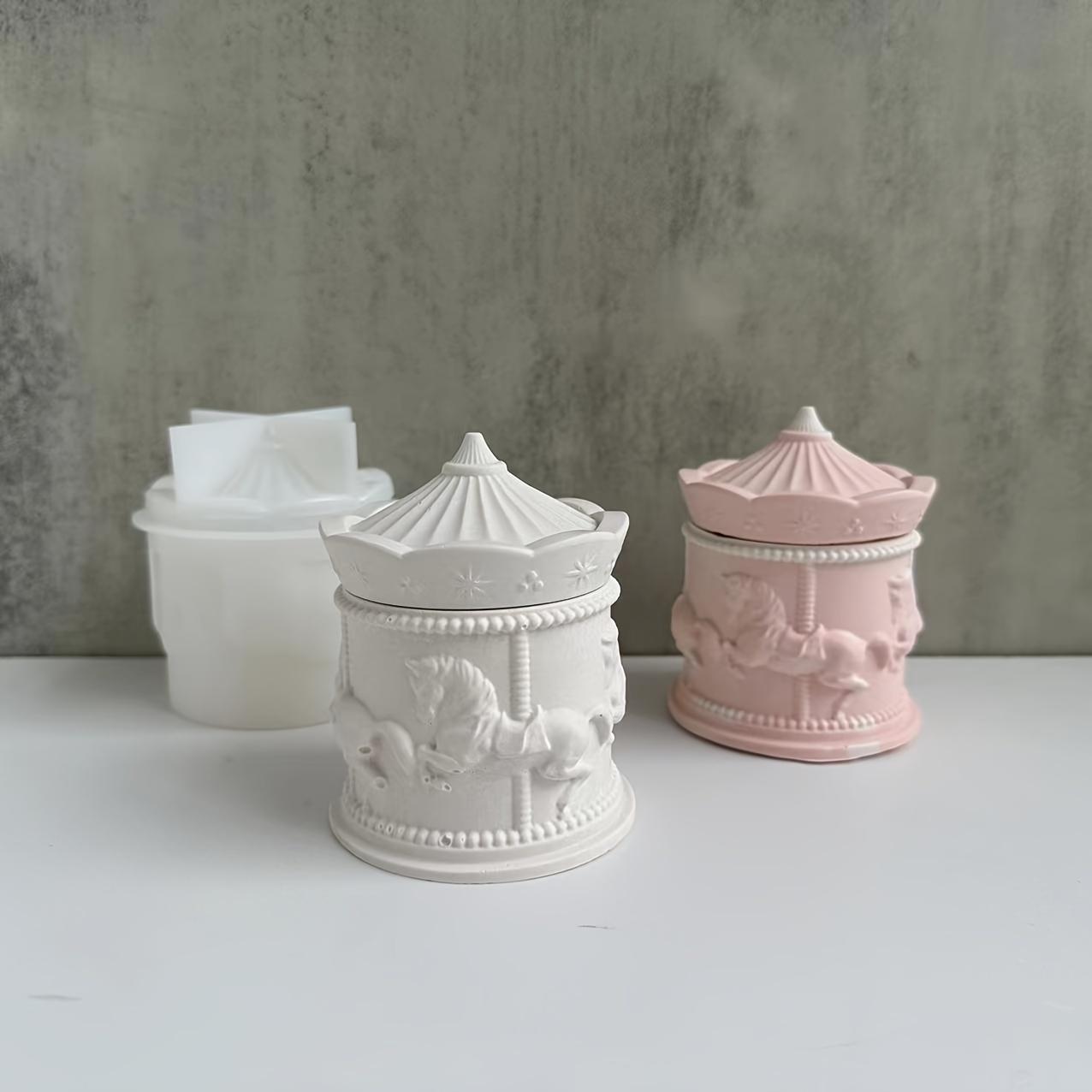 

Round Shape Plaster Storage Box Silicone Molds DIY Candle Cup Storage Jar Gypsum Home Decoration Mould