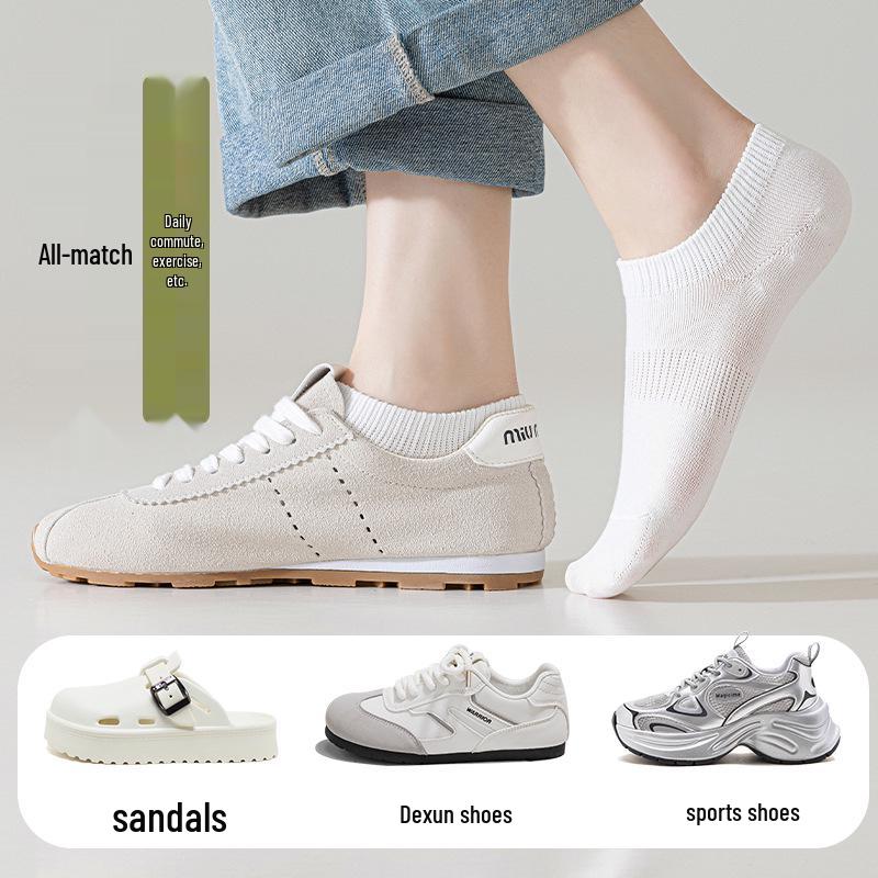 Women's Non-Slip Cotton Low-Cut Invisible Socks - Spring/Summer Thin, Anti-Pilling Short Socks