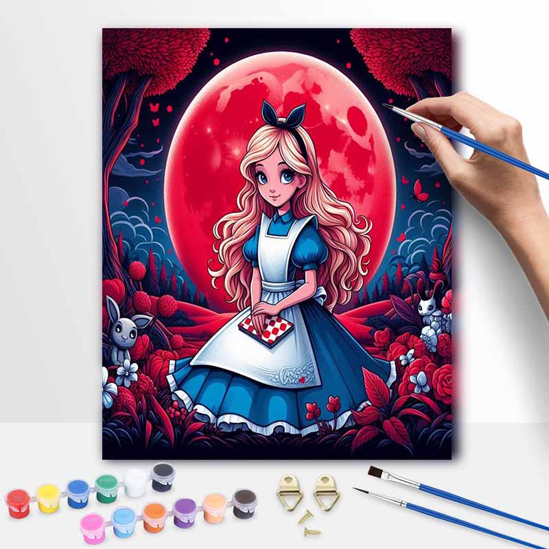 Disney Alice In Wonderland Oil Painting Art Painting Kit Handmade Diy Gift Home Decoration Wall Art Decor Aesthetic Fantasy Room Display