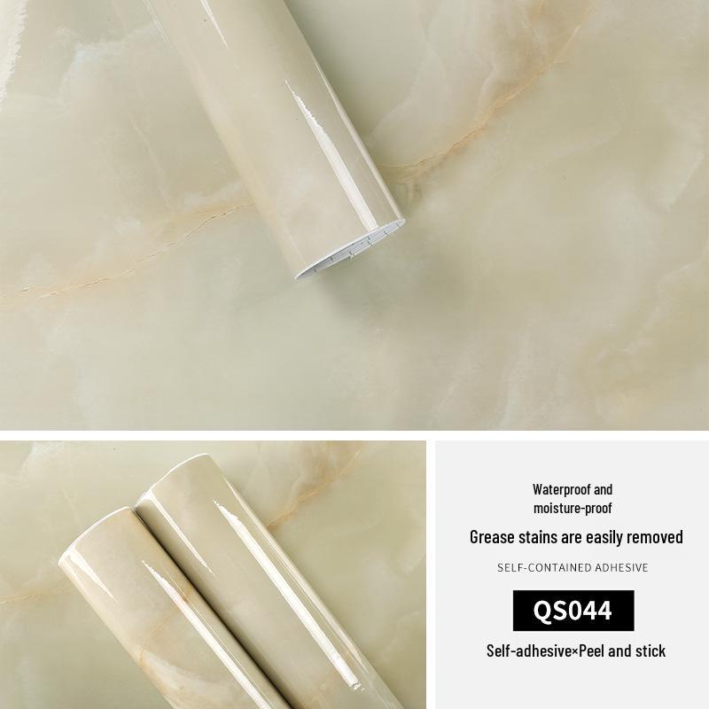 Waterproof, Oil-Proof Marble Self-Adhesive Wallpaper for Bathroom, Kitchen, Living Room, and Toilet Renovation.