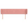Headboard with Ears Pink 163x23x78 88 Cm Velvet