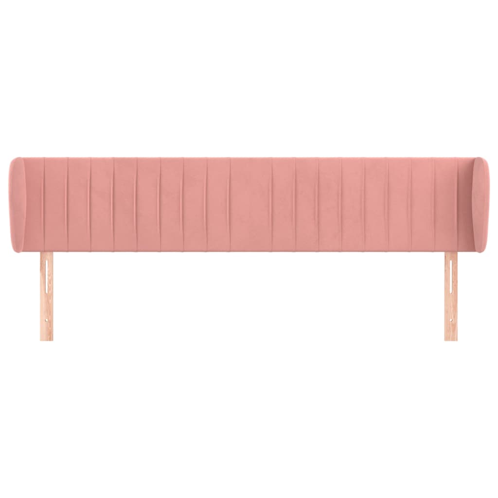 Headboard with Ears Pink 163x23x78 88 Cm Velvet