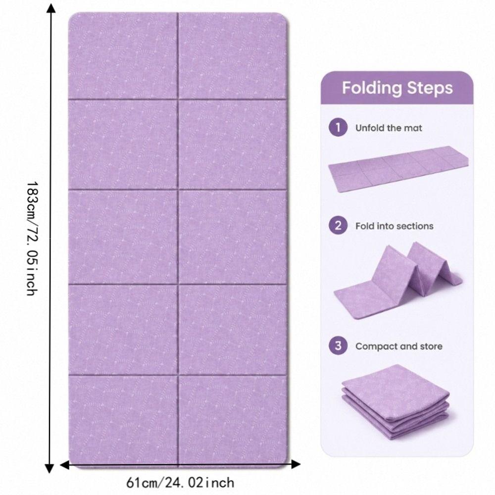 Mute Folding Yoga Mat Foldable Exercise Mat New Travel Fitness Mat For Floor Workouts Dance