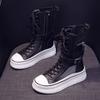 Summer Women's Cool Boots Fashion High Top Leisure Hollow Boots Side Zipper Mid-calf Boots for Women Casual Platform Boot Botas