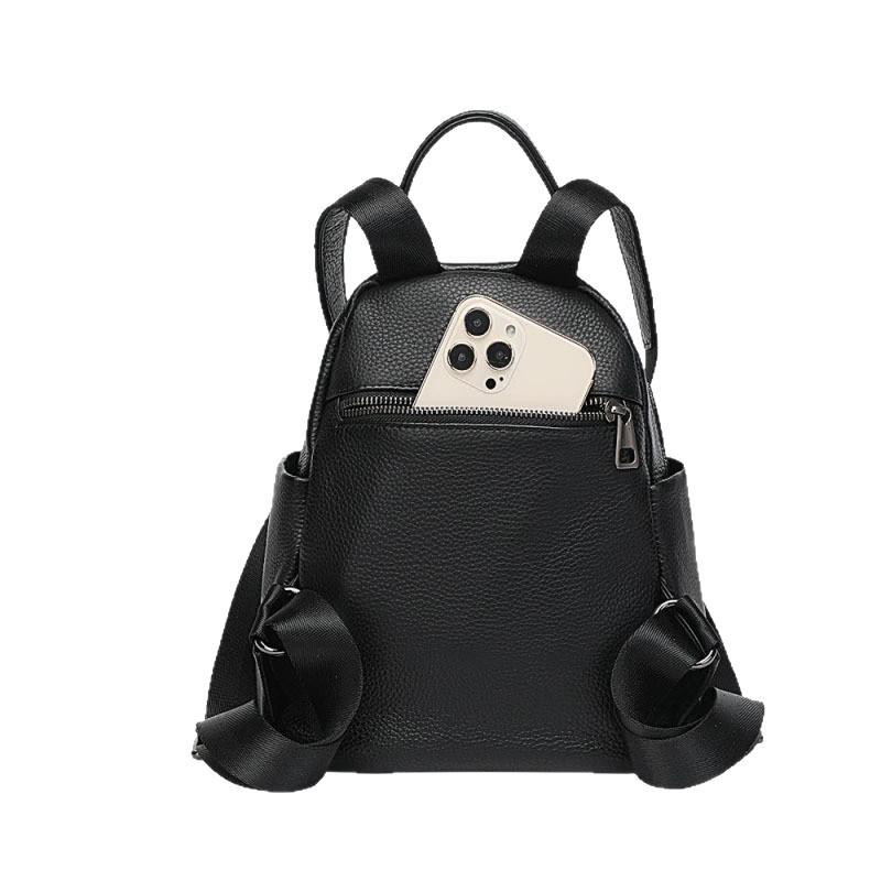 Echter Leder Doppel-Schulter Rucksack - Leichte und Modische Damen Tasche, Rindsleder Lässige Reise Tasche