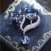 Kristallfuchs-Brosche, High-End Damenmode Tierbrosche, Nischendesign-Brosche