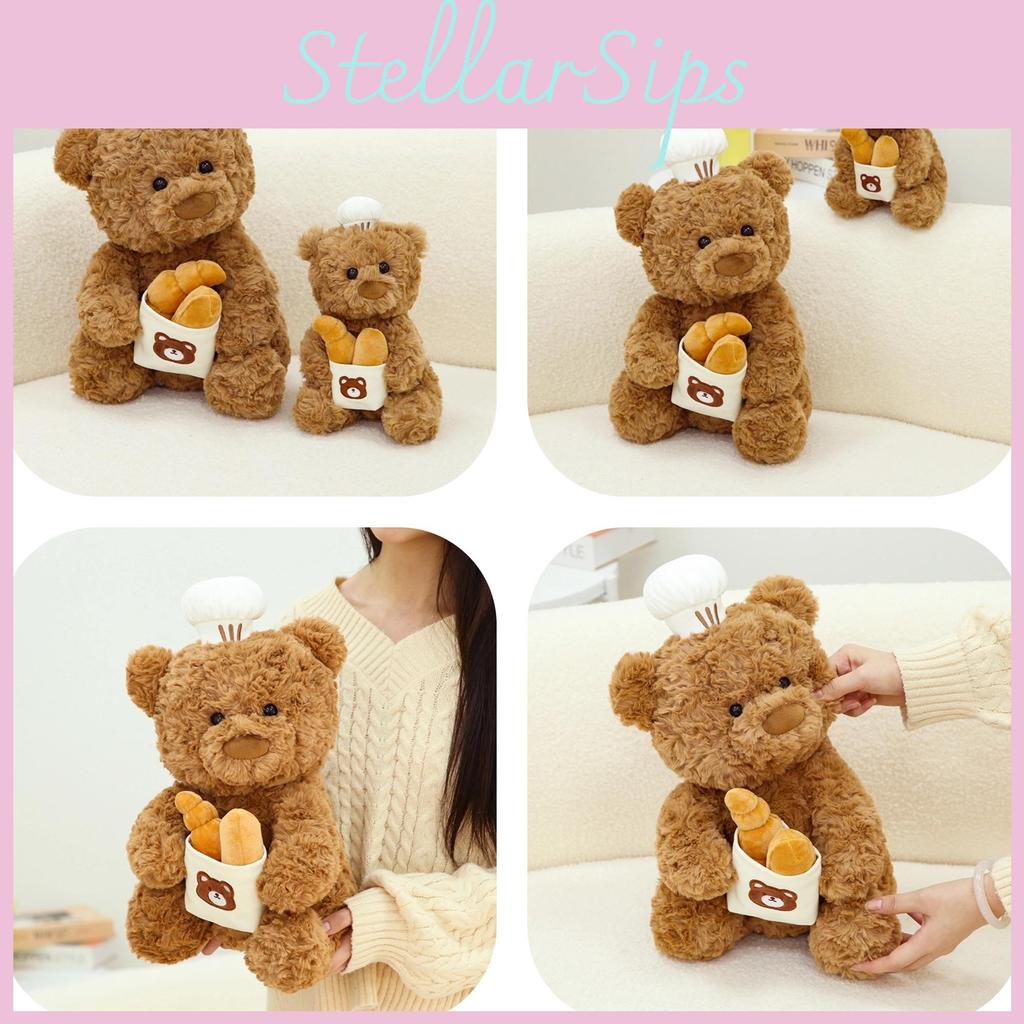 Bear Pastry Teddy Chef Bread Plush Toy Ornaments Children Christmas Holiday Gift