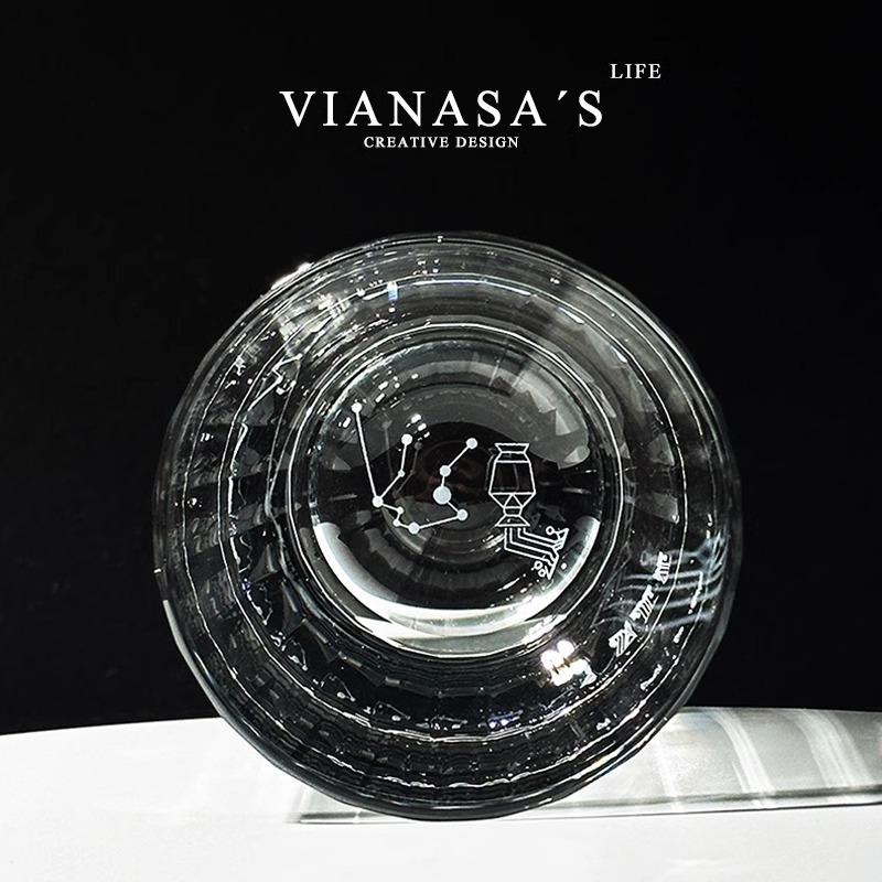 12 Constellation Crystal Glass Cup With Gift Box Creative Glassware Wine Present Zodiac Wineglass Luxury Rock Tumbler Whisky Mug 240ml