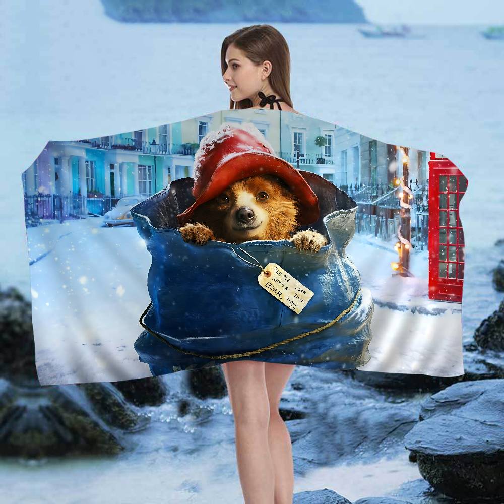 Movie Bear P-Paddington Microfiber Beach Towel Absorbent Quick Dry Soft Yoga Swimming Resort Mountain Climbing Towel
