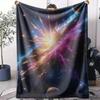 Bright Star in Dark Space Throw Soft Flannel AC Blanket Lightweight Summer Nap Throw Cozy  Blanket for Sofa Bed Travel Home