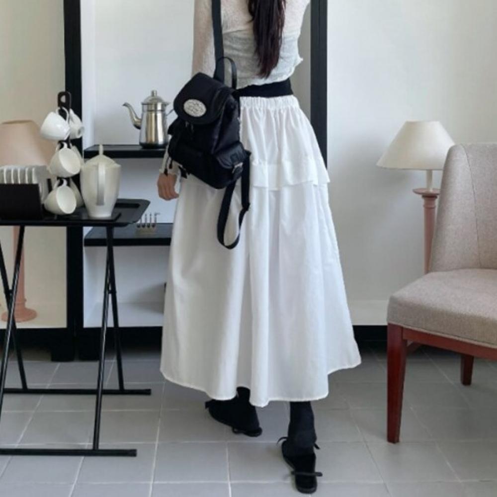 New Arrivals Open Run Tiered Maxi Skirt Casual Balletcore Ruffle Skirt