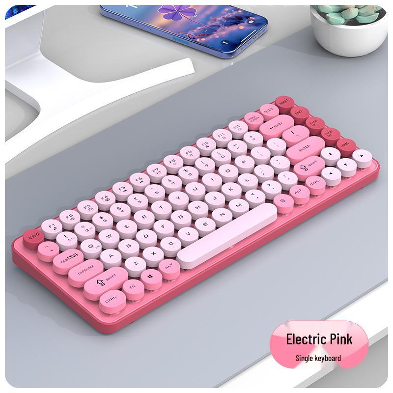 

BT185 Dual-Mode Wireless Keyboard & Mouse Set with Punk Keycaps and Colorful Design