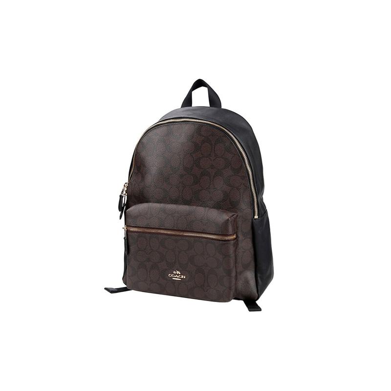 COACH Charlie 30 Classic Presbyopia Coated Canvas Backpack Backpack Large Women's Dark Brown
