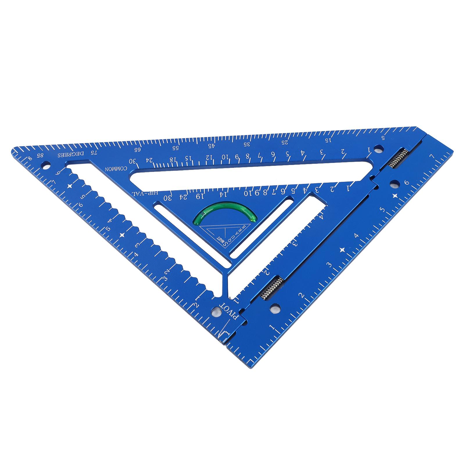 

Rafter Square Tool Aluminum Alloy Triangular Ruler Protractor Carpenter Square with Jig Block for