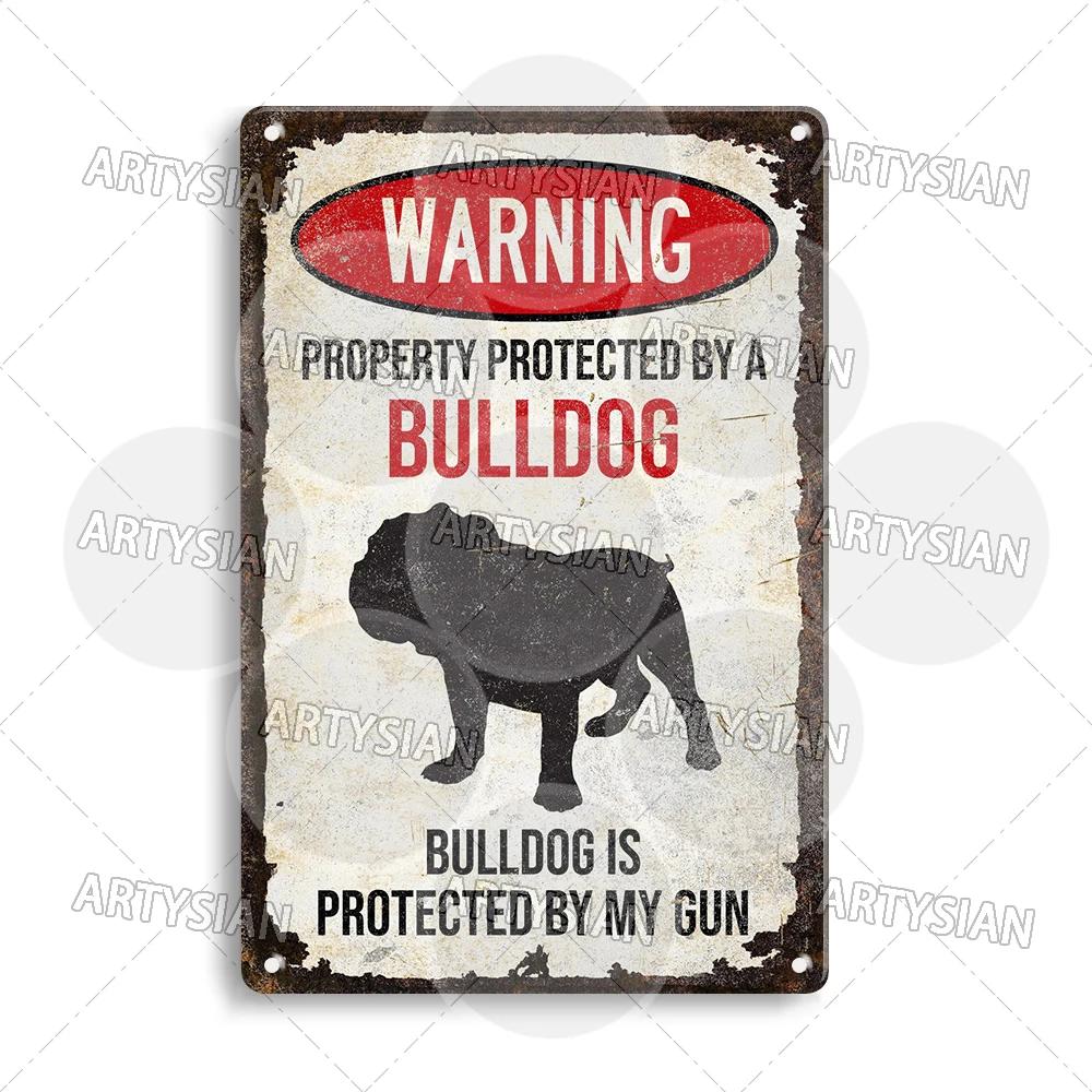 Beware Of Dog Warning Metal Sign German Shorthaired Pointer Aussie Dachshund Labrador Doxie Bulldog Dobermann Pyrenees Shiba Pug