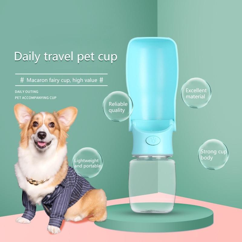 Dog Water Bottle 350ml Dog Travel Water Bottle with Dispenser Drinking Bowl for Outdoor Walking Travelling