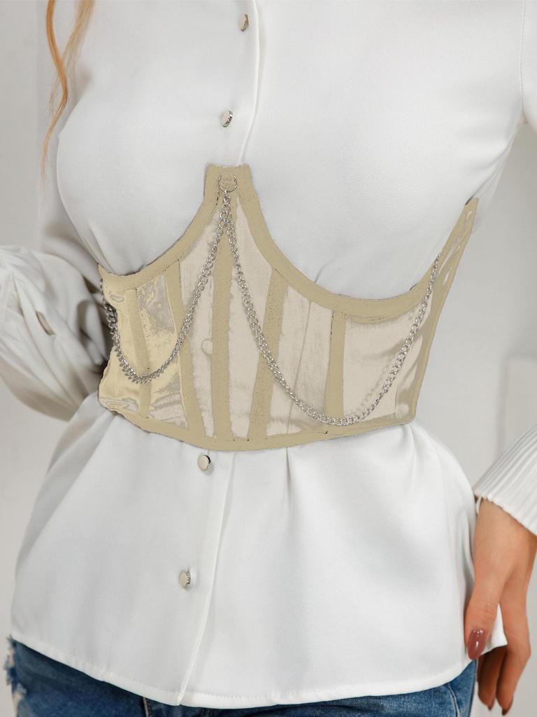 European & American Lace Waist Cincher Corset: Slimming Mesh Vest with Bust Support & Abdominal Shaping.