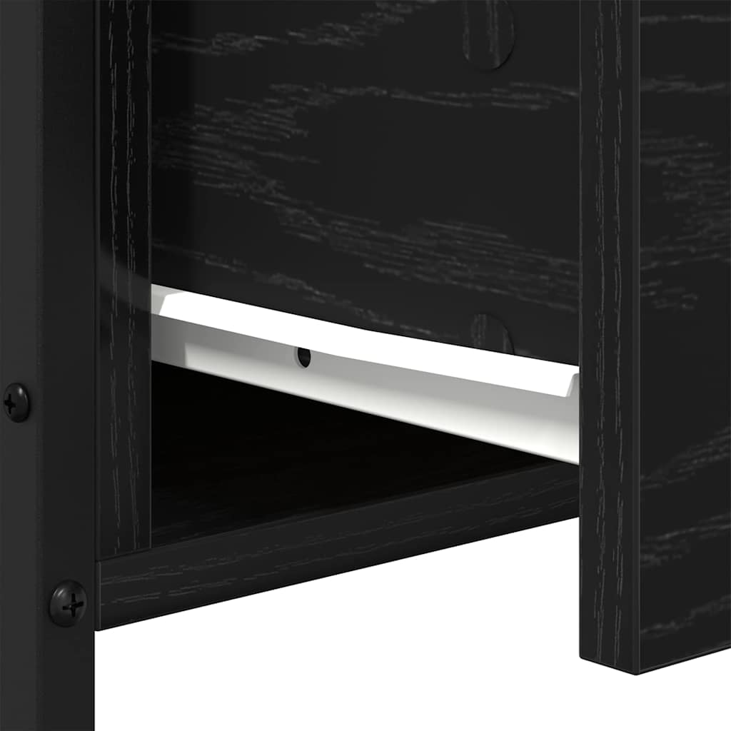 Nightstand Black Oak Look 34 x 35.5 x 70 cm Engineered Wood