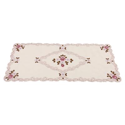 Anmutige Tischdecke Europäische Stickerei Tischdecke Floraler Tischläufer Rechteck 60 x 120 cm