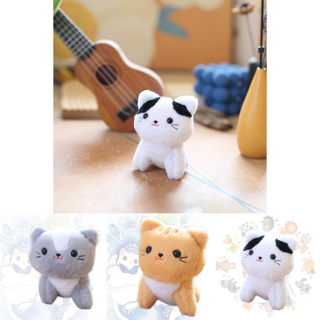 Adorable Plush Cat Keychain Soft Cuddly Toy With Pp Cotton Filling