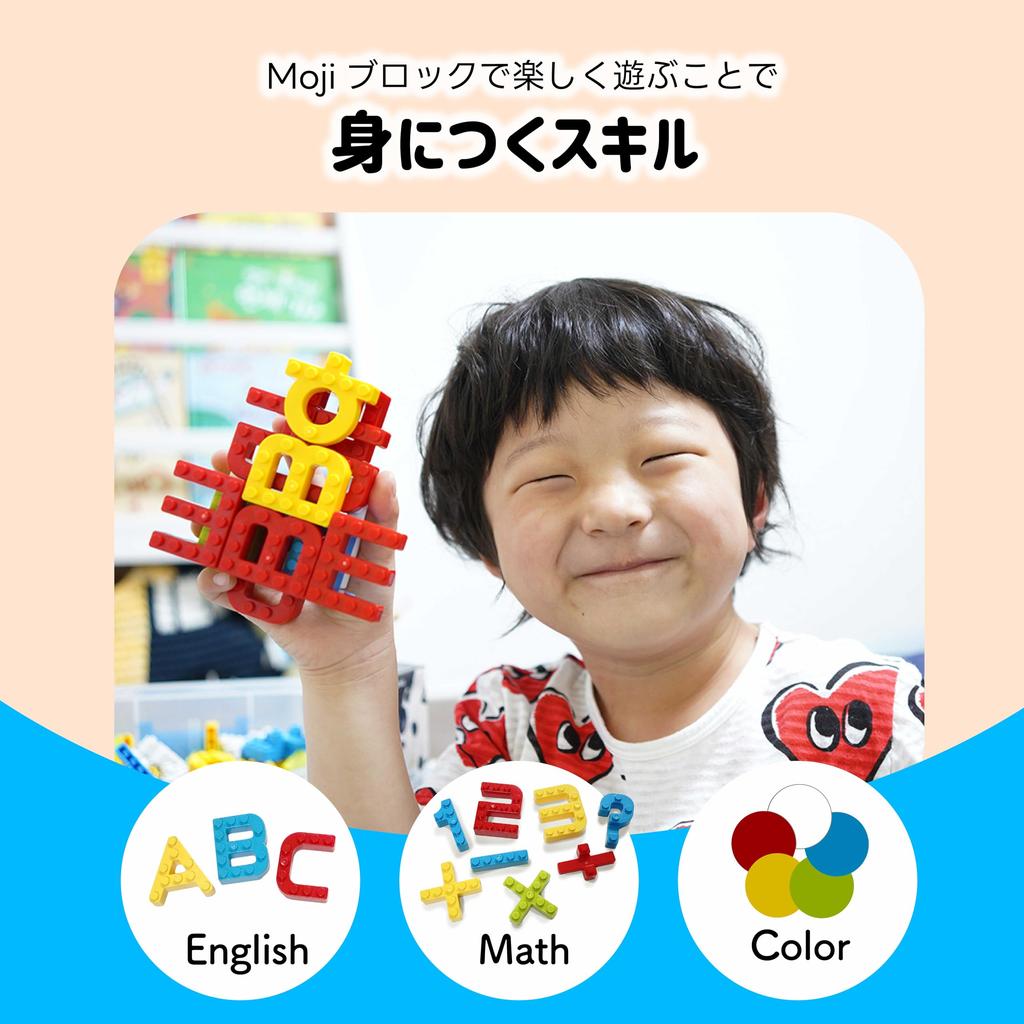 MOJIBLOCK English Block [Plus Pack 3 Colors] Alphabet 3Colors (Green, Blue, Yellow) Educational Toy Block Toy Fingertip Education First English