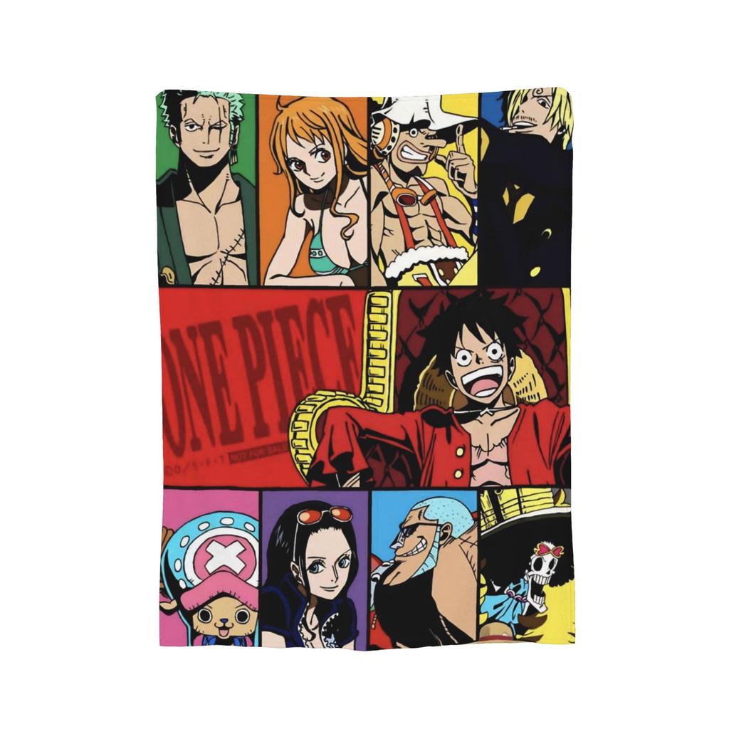 Luffy Anime Blanket  Flannel Throw Blanket Bedding Couch Portable Ultra-Soft Warm Bedspreads,