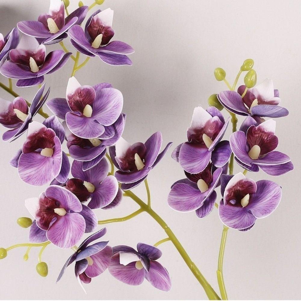 21 Heads Artificial Phalaenopsis Branches Real Touch Fake Mini Flowers  Dining Table
