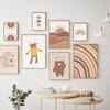 Nursery Boho Wall Art Poster Print Sun Rainbow ABC Bear Canvas Paintings Decoration Kids Bedroom Wall Pictures Decoration Art