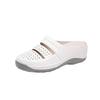 New Style Thick-soled Soft Leather Open-toe Half-heeled Women's Soft-bottomed Platform Shoes