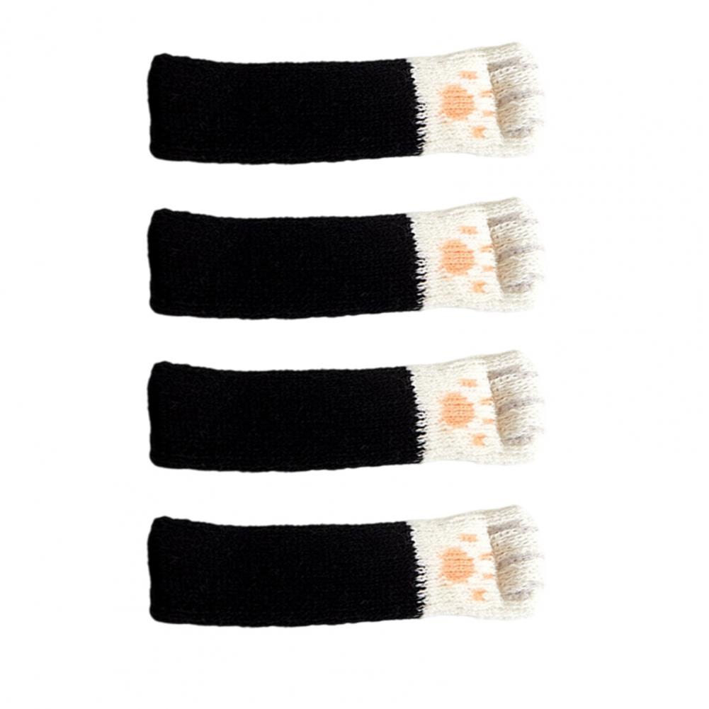 4 Stück Katzenpfote Stuhlbeinbezug Strickmöbel Füße Abdeckung Bodenschutz Rutschfest Kratzfrei Geräuschreduzierung Hartholzböden