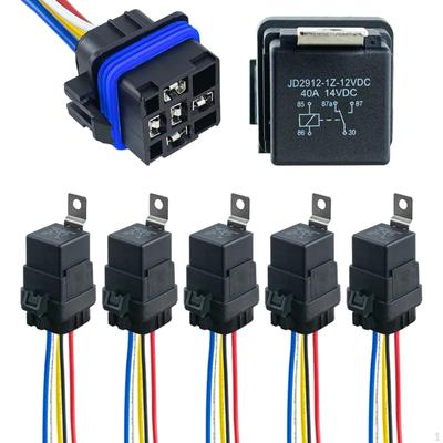 5 Pieces Waterproof Relay with Harness Automotive Accessories Easy Installation Replacement