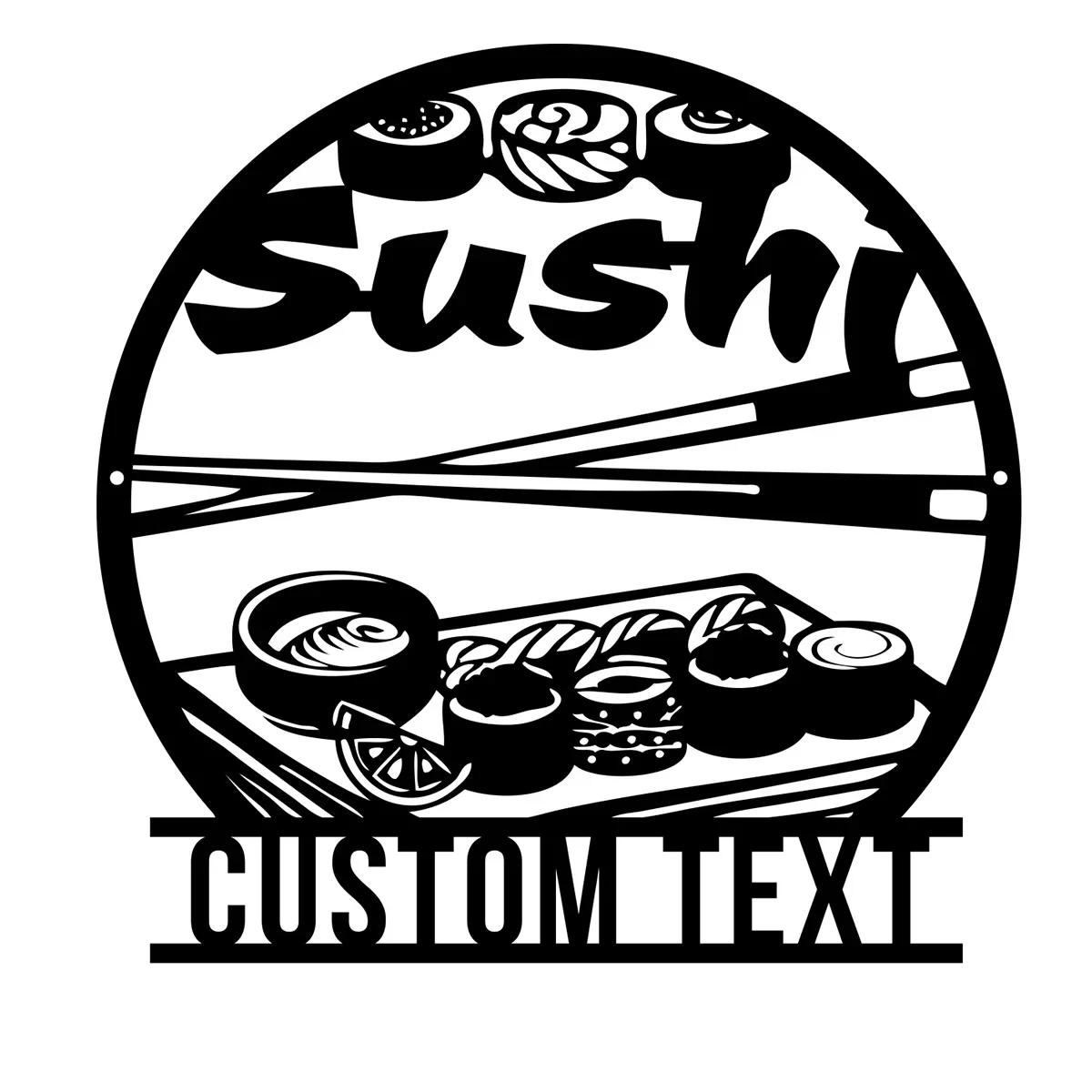 

Sushi Lover Metal Wall Art, Japanese Food Decor for Kitchen, Personalized Name Sign Gift