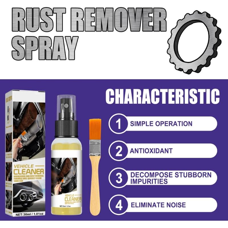 30ml Multifunction Car Rust Removal Spray Rust Remover Spray Derusting Paint Rust Inhibitor Car Maintenance Rust Remover