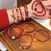 New Chinese-style Red Agate Beaded Bracelet, Retro Guochao Temperament Versatile Bracelet, Light Luxury, High-end Jewelry, Fashion