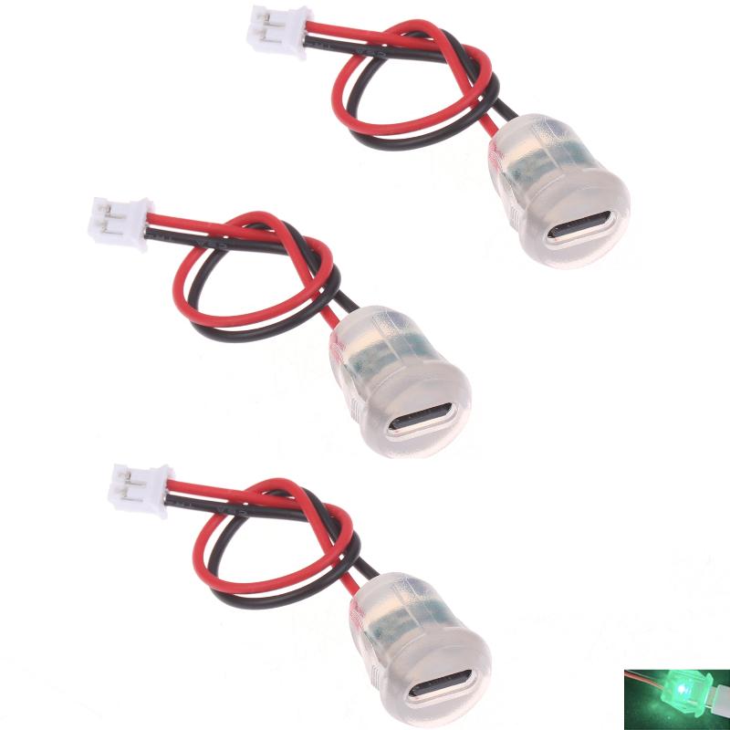 1/3/5Pcs Waterproof 2 Wire Pigtail Cable With LED Lights 3A 5V Fast Charger Power Port Type C Female Socket Jack Connectors