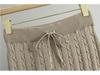 Korean-Style Two-Piece Set: Polo Collar Cable Knit Top & Sweater Skirt for Spring/Autumn