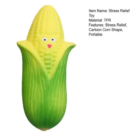 Stress Relief Cartoon Corn Toy Soft Stretchy Simulation Corn Squeeze Sensory Toy Simulated Vegetable Pinch Fidget Toy