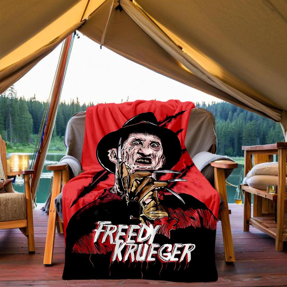 

1PC A Nightmare on Elm Street Outdoor Blanket Lightweight Flannel, Soft & Warm, All-Season, Outdoor, Camping, Living Room, Office, L1106037 80x120cm