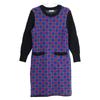 Yves Saint-Laurent Check Knit Dress M Black X Purple X BlueUsed