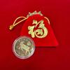 Chinese Zodiac Goat Commemorative Coin 1Pcs Gold Plated with Acrylic Case Red Pouch for Beginner Coin Collectors