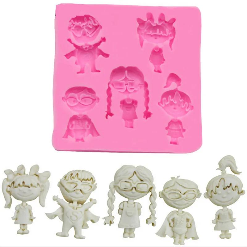 1Pc Cartoon DIY Handmade Silicone Fondant Mold Sweet Candy Chocolate Mould Birthday Party Decoration