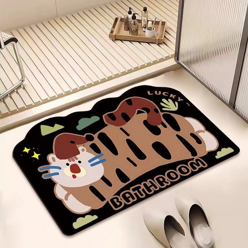 

Мультяшный коврик для ванной из мягкой диатомовой грязи особой формы, нескользящий, впитывающий, быстросохнущий, коврик для туалета, коврик для двери туалета, милый 40 * 60cm soft diatom mud